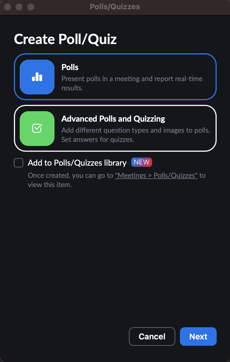 Creating and Launching Polls in Zoom