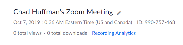 Tracking Zoom Recording Analytics