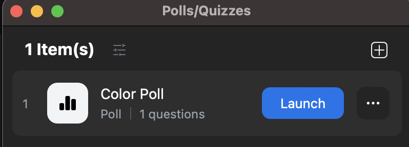 Creating and Launching Polls in Zoom