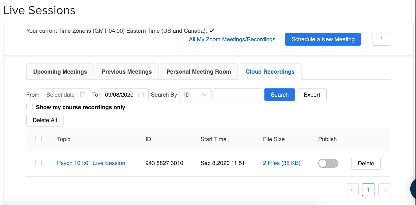 How to Manage Recorded Live Sessions